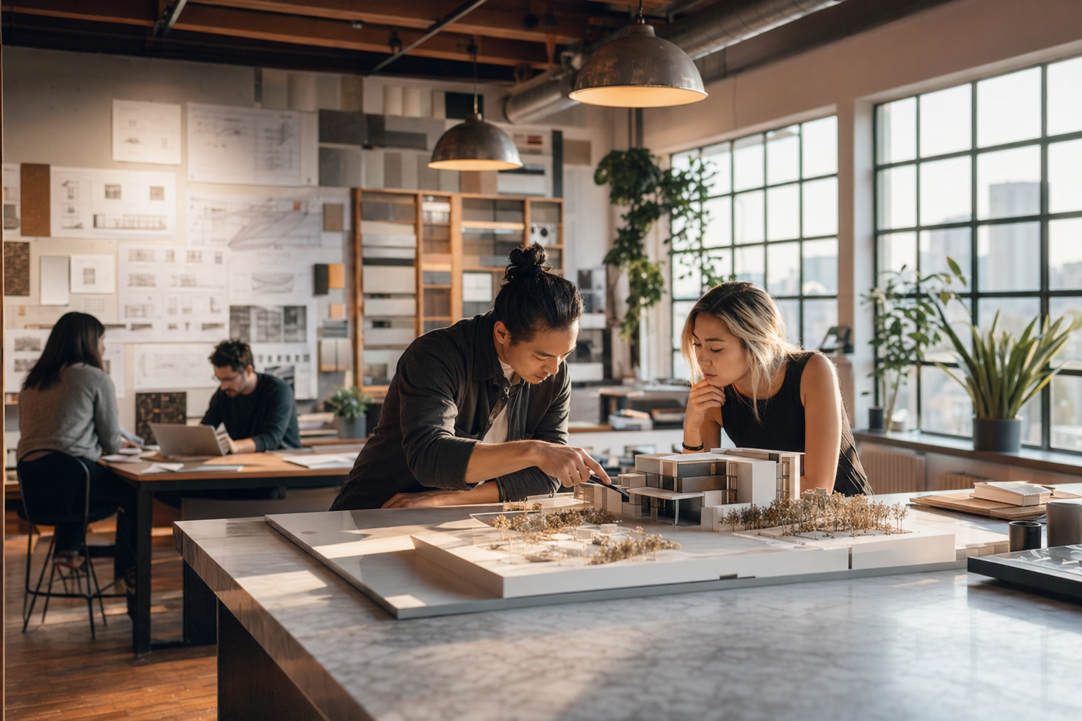 DEZET Planung Atelier – Architekten am Modell